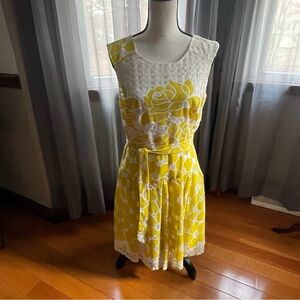Yellow and White Floral Dress